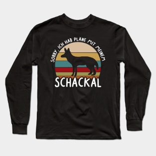 Pläne mit Schackal Savanne Afrika Sunset Spruch Long Sleeve T-Shirt